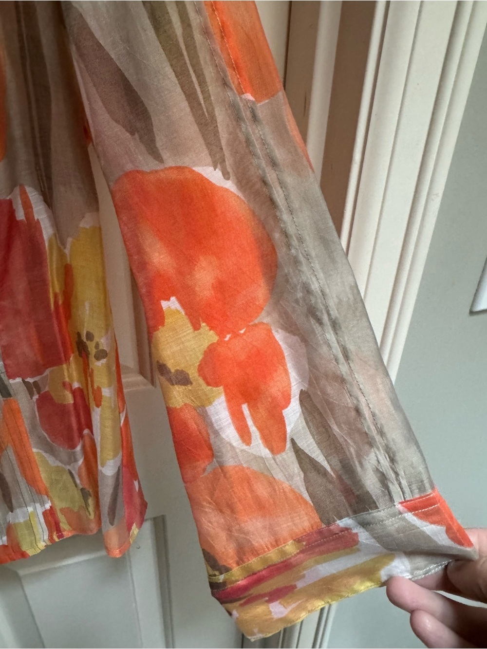 NIC+ZOE Orange and Tan Floral Button-Front Shirt - Picture 4 of 7
